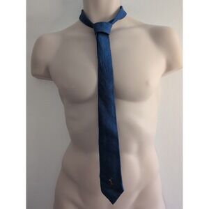 Vtg 70's Polo Ralph Lauren 100% Linen Men's Neck Tie Blue  Made In USA Pony Logo